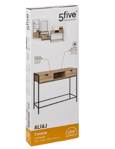 CONSOLLE 181373 ALIAJ 2 CASSETTI 100X35X80CM EFFETTO LEGNO su Shop ...