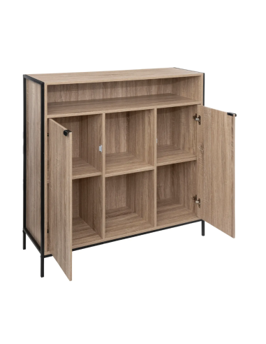 CREDENZA 181371 ALIAJ 2ANTE 114X37X110CM EFFETTO ROVERE NATURALE su...