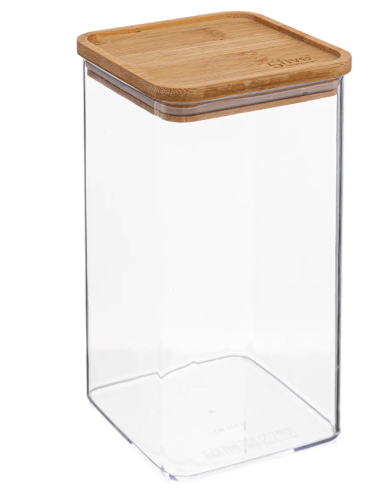 CONTENITORE 181880 QUADRATO 1,5LT TAPPO BAMBOO su Shop in Casa