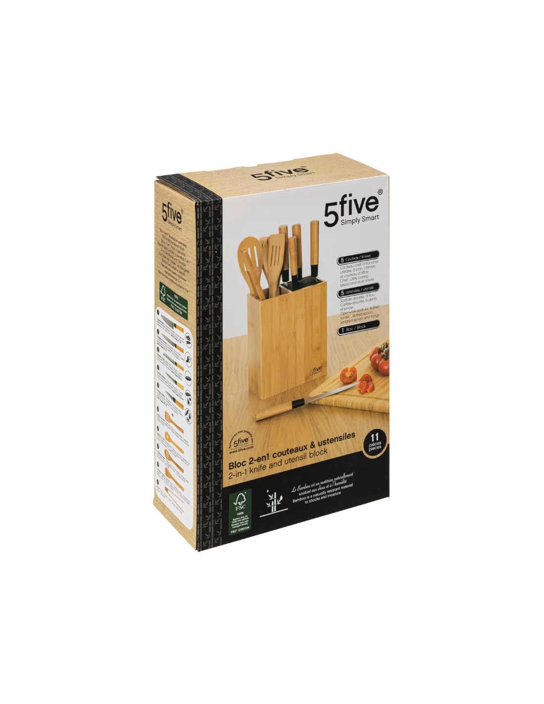 UTENSILI CUCINA: vendita online SET UTENSILI CUCINA 189690 BAMBOO CON COLTELLI in offerta