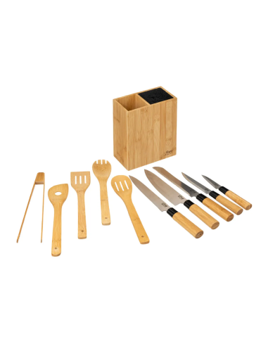 UTENSILI CUCINA: vendita online SET UTENSILI CUCINA 189690 BAMBOO CON COLTELLI in offerta