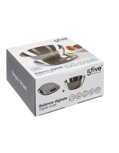 BILANCIA CUCINA 189397 DIGITALE 5KG/1GR CON CIOTOLA INOX su Shop in...