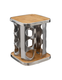 PORTASPEZIE 189583 12 POSTI ACCIAIO/BAMBOO 17X17X23CM su Shop in Casa