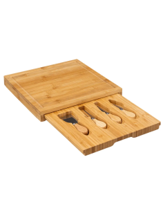 SET FORMAGGI 194186 4 COLTELLI CON VASSOIO BAMBOO su Shop in Casa