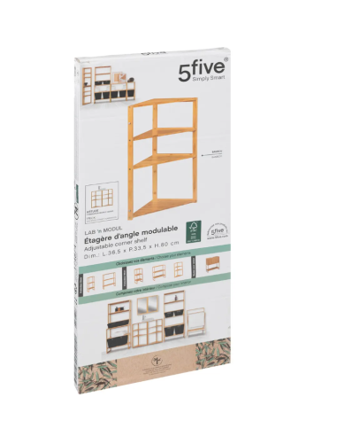 SCAFFALE ANGOLARE 174874 BAMBOO 3P 36,5X33,5X80CM su Shop in Casa