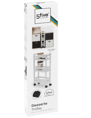 CARRELLO 174762I CON RUOTE 3P BIANCO su Shop in Casa
