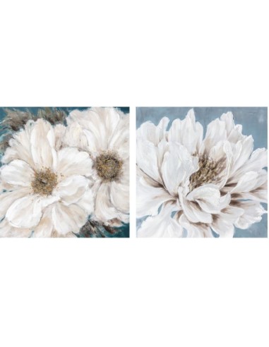 QUADRO TELA CU187320 FIORI 80X80CM ASSORTITO su Shop in Casa