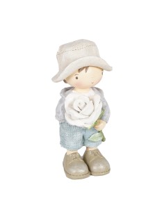 BAMBINO 137846 CON FIORE 17CM RESINA su Shop in Casa