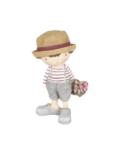 BAMBINO 137848 CON FIORI 18CM RESINA su Shop in Casa