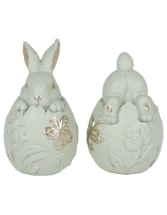 CONIGLIO 137900 CON UOVO VERDE/ORO 12CM ASSORTITO su Shop in Casa