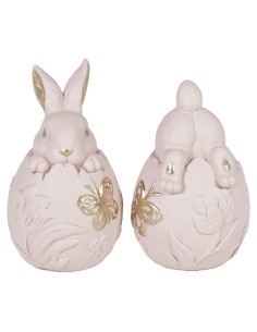 CONIGLIO 137901 CON UOVO ROSA/ORO 12CM ASSORTITO su Shop in Casa