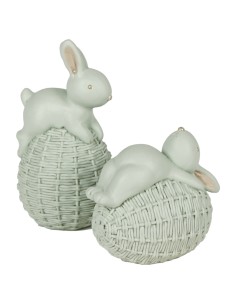 CONIGLIO 137906 CON UOVO VERDE/ORO ASSORTITO su Shop in Casa