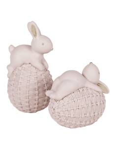 CONIGLIO 137907 CON UOVO ROSA/ORO ASSORTITO su Shop in Casa