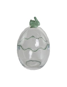 UOVO 138153 CONIGLIO VERDE 10X16CM VETRO su Shop in Casa