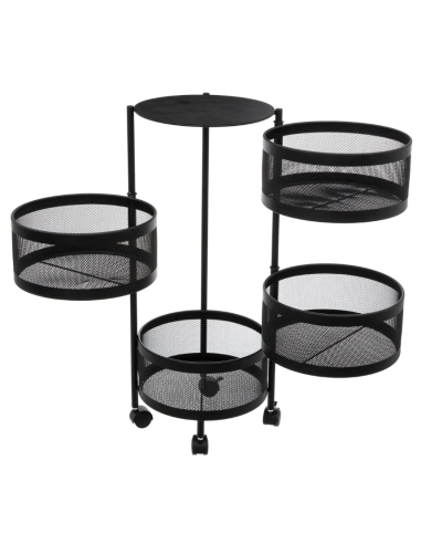 CARRELLO CUCINA 181832 4 CASSETTI METALLO 33X76CM NERO su Shop in Casa