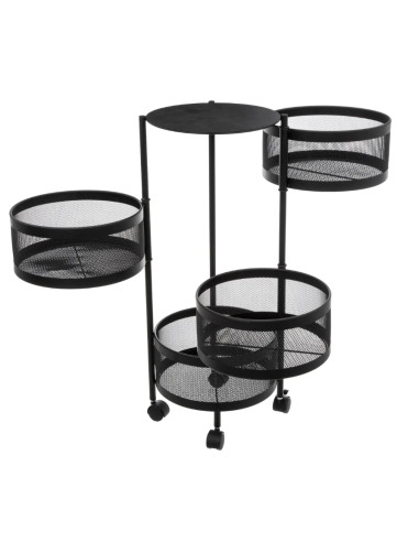 CARRELLO CUCINA 181832 4 CASSETTI METALLO 33X76CM NERO su Shop in Casa