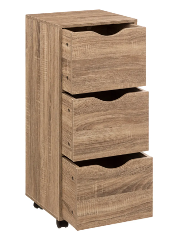 CASSETTIERA 181284 3 CASSETTI MDF 33X29X80CM NATURALE su Shop in Casa