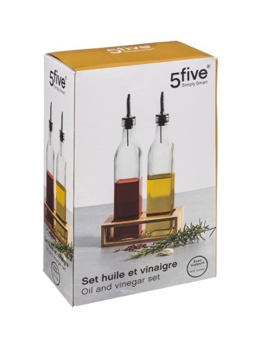 SET 2 BOTTIGLIE 181823 OLIO/ACETO CON VASSOIO su Shop in Casa