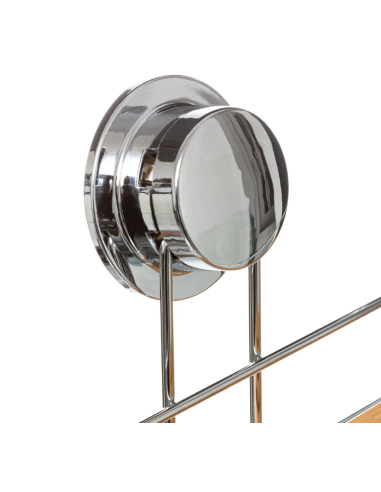 MENSOLA 174617 2 PIANI BAMBOO/METALLO CON VENTOSA su Shop in Casa
