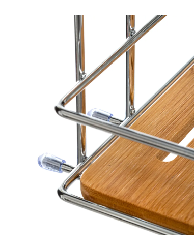 MENSOLA 174617 2 PIANI BAMBOO/METALLO CON VENTOSA su Shop in Casa