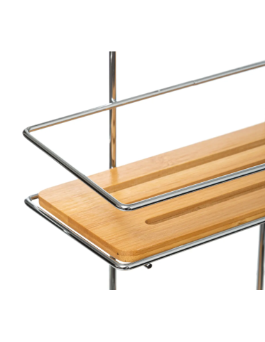 MENSOLA 174614 2 PIANI BAMBOO/METALLO su Shop in Casa