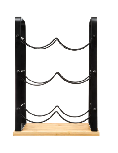 PORTABOTTIGLIE 6P METALLO/BAMBOO 26X17X38CM su Shop in Casa