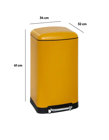 PATTUMIERA METALLO 30LT GIALLO su Shop in Casa