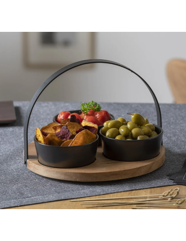 SET APERITIVO 4PZ VASSOIO CON 3 CIOTOLE su Shop in Casa