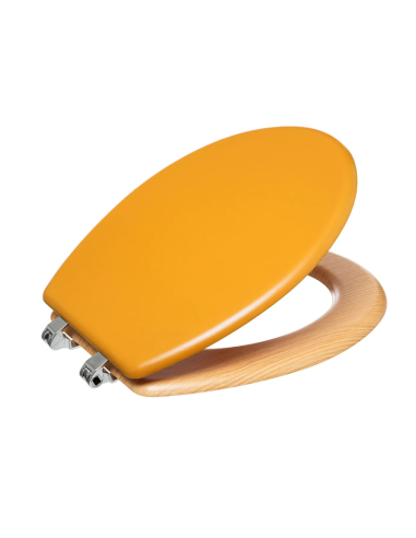 SEDILE WC LEGNO CON COPERCHIO GIALLO 36X47CM su Shop in Casa