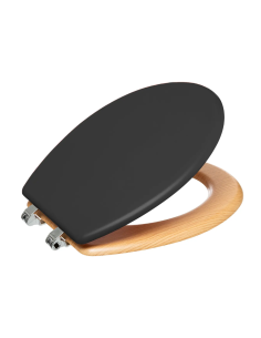 SEDILE WC LEGNO CON CON COPERCHIO NERO 36X47CM su Shop in Casa