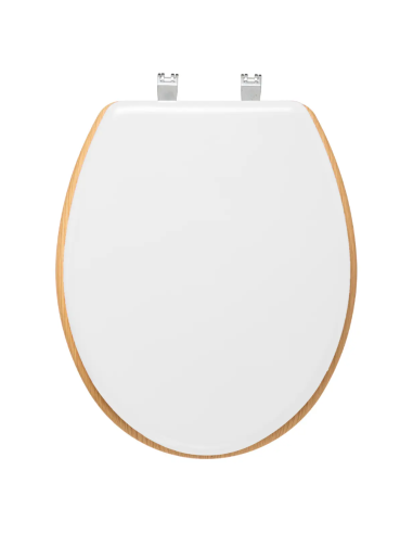 SEDILE WC LEGNO CON COPERCHIO BIANCO 36X47CM su Shop in Casa