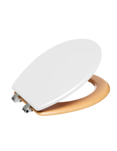 SEDILE WC LEGNO CON COPERCHIO BIANCO 36X47CM su Shop in Casa