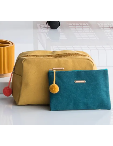 SET 2 TROUSSE BAGNO COLOR PETROLIO su Shop in Casa