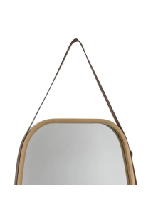 SPECCHIO CON APPENDINO VETRO/BAMBOO 43X77CM su Shop in Casa