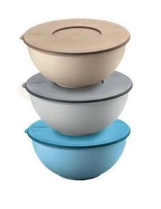 CONTENITORI E BROCCHE: vendita online SET 3 CONTENITORI 16CM CON COPERCHIO in offerta