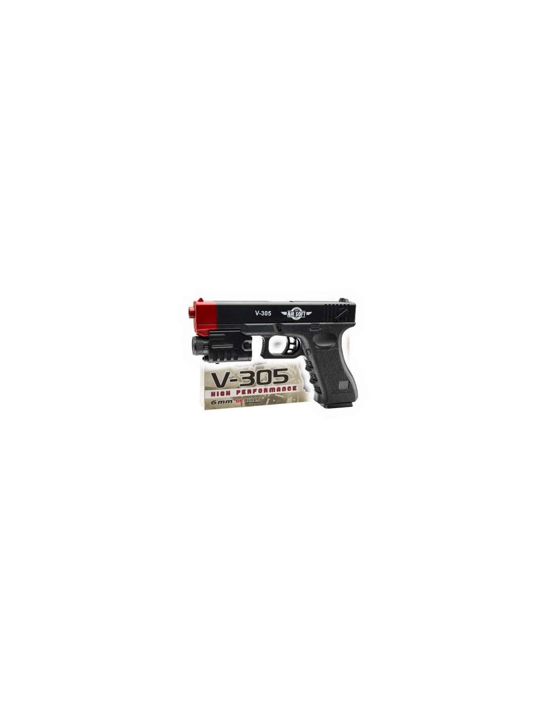 PISTOLA 305 AIR SOFT LASER 6MM CON TORCIA su Shop in Casa