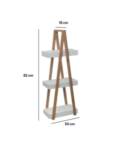 SPECCHI E MOBILETTI: vendita online MENSOLA BAGNO 3 RIPIANI BAMBOO BIANCO 30X18X82CM in offerta 2