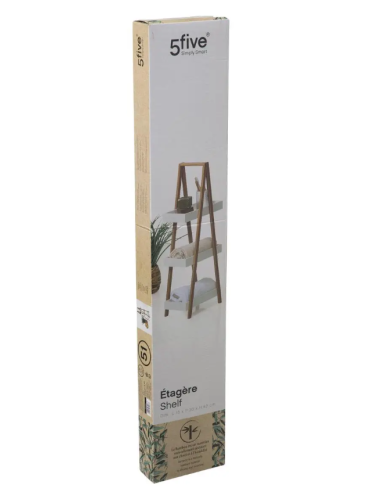 MENSOLA BAGNO 3 RIPIANI BAMBOO BIANCO 30X18X82CM su Shop in Casa