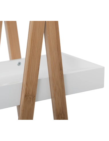 MENSOLA BAGNO 3 RIPIANI BAMBOO BIANCO 30X18X82CM su Shop in Casa