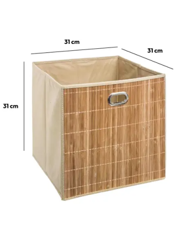 ACCESSORI: vendita online Cestino Mix N Modul 31x31cm, contenitore in bambù, colore latte, portaoggetti, organizer, salvaspaz...