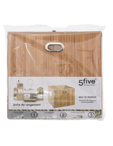 ACCESSORI: vendita online Cestino Mix N Modul 31x31cm, contenitore in bambù, colore latte, portaoggetti, organizer, salvaspaz...