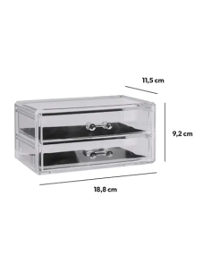 OGGETTISTICA: vendita online PORTAGIOIE TRASPARENTE 2 CASSETTI 19X9X12CM in offerta 2