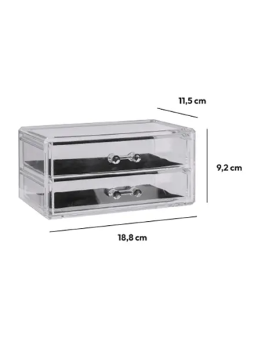 PORTAGIOIE TRASPARENTE 2 CASSETTI 19X9X12CM su Shop in Casa