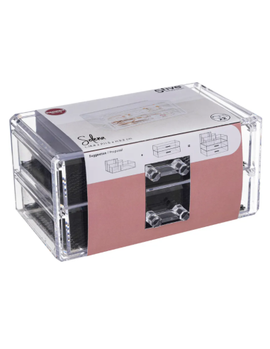 PORTAGIOIE TRASPARENTE 2 CASSETTI 19X9X12CM su Shop in Casa