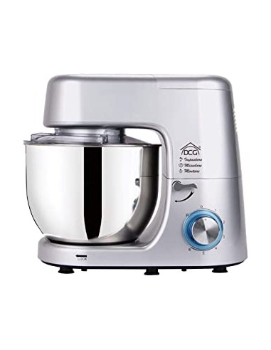 IMPASTATRICI: vendita online Impastatrice planetaria DCG, 8 litri, 1400W, 6 velocità, acciaio inox, con fruste e gancio, MiTA...