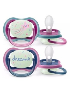Philips Avent Ultra Air Night Time 6-18 Mesi 2 Pezzi con Pulsante Fluorescente