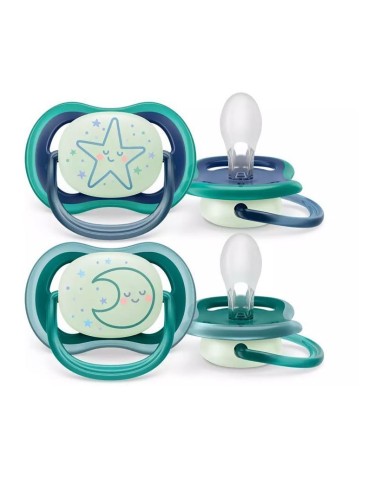 Philips Avent Succhietto Ultra Air Night 6-18 Mesi – Confezione da 2