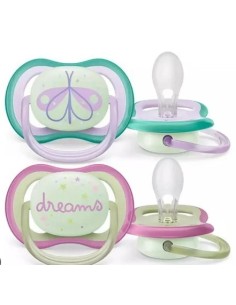 Avent Succhietto Ultra Air Night Time 0-6M - 2 Pezzi