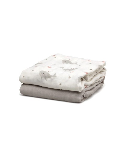 PRIMA INFANZIA: vendita online KK 03763-3 MUSSOLINA BAMBU'GRIS 120X120 in offerta