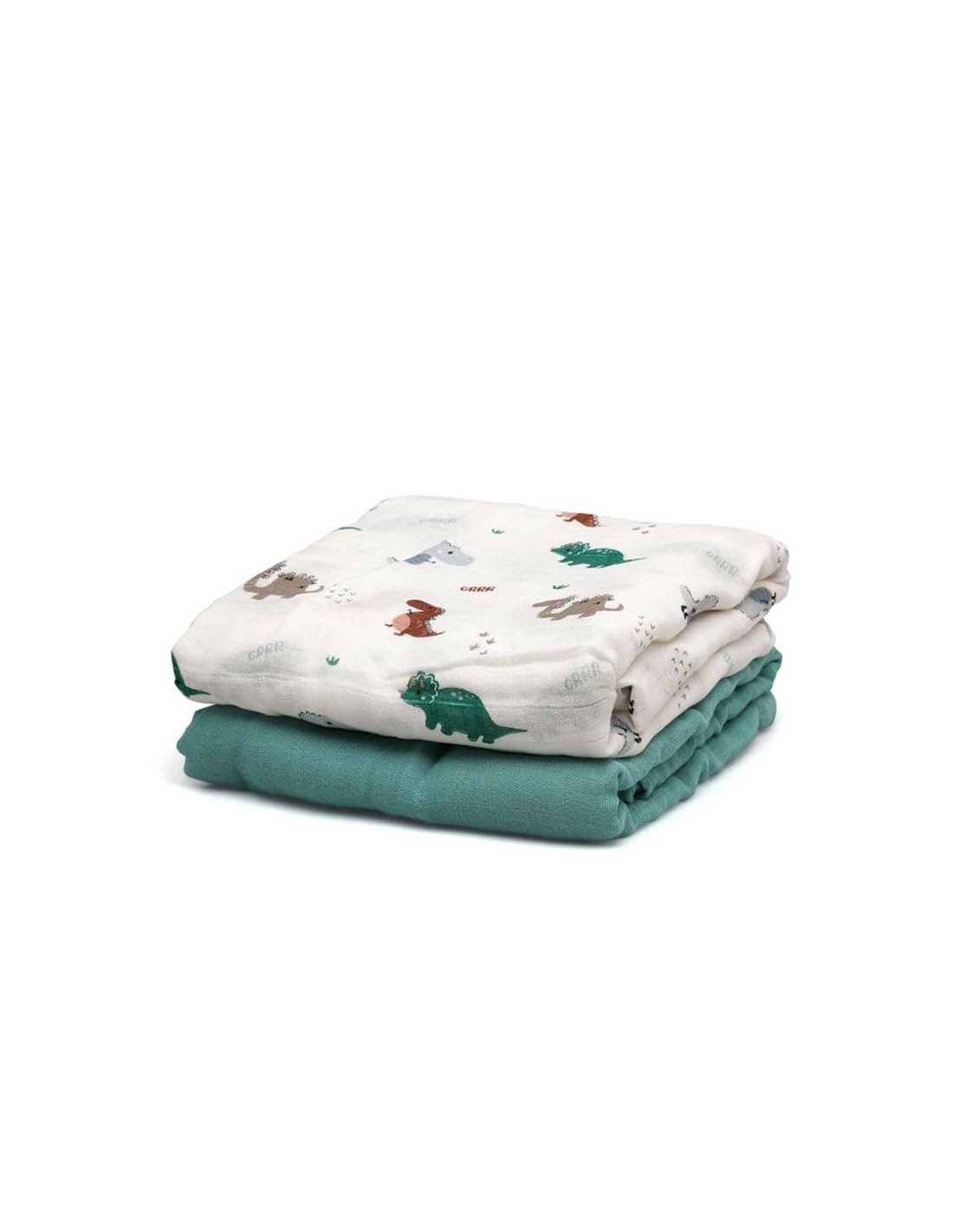 Set 2 museline dinosauri Sage 120x120 cm | Bambù e Cotone | Shopincasa.it